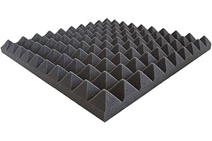 LENACUSTICA Pannelli fonoassorbenti Piramidale Grigio Misura 50x50x5cm. (Pacco da 40)