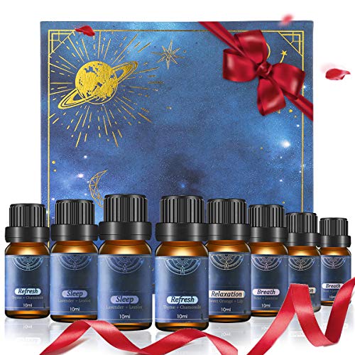 Janolia ätherisches Öle Set, Reines Natürliche Duftöle Set für Diffuser Entspannung Schlaf verbessern,8x10ml