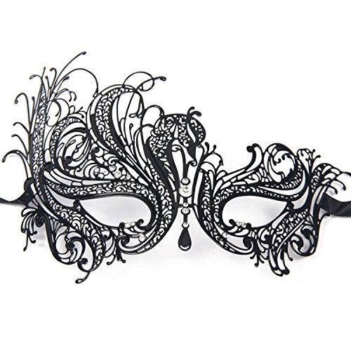 Signstek gl?nzende Sexy Laser-Cut Metall Maske mit Stra?