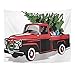 Produktbild AOCCK Wandteppiche Wall Hanging Red Christmas Holiday Truck Tree Vintage Old 60" x 80" Home Decor Art Tapestries for Bedroom Living Room Dorm Apartment