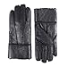 Produktbild YISEVEN Herren Lammfell Handschuhe Winter Leder Gefüttert Robust Männer Handschuhe Warme Lammfellfutter Fell Fingerhandschuhe Dicke Fellhandschuhe Autofahrer Shearling Lammwolle, Schwarz M