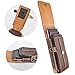 Produktbild Axelens Gürtelclip, Universal vertikalen Premium Kunstleder Tasche Holster Gürtel Taille Tasche Magnetverschluss Tragetasche mit Karabiner mit Dual Layer Fall fur zwei Telefonen - Zwei Handys Fall - Für Smartphones bis zu 4,7 Zoll - Braun