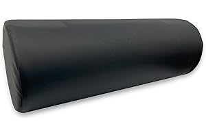 QUIRUMED Cuscino a rullo QUIRUMED, 55 x 20 cm, colore nero, similpelle, ergonomico, imbottito in schiuma, per yoga, fitness, massaggio