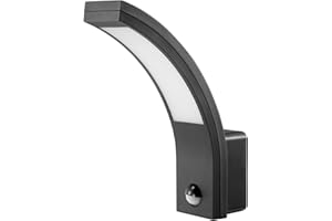 EURA EL-HOME Luminaire de façade LED ML-20B7 avec détecteur de mouvement 140° PIR, 15W, 1000lm, capteur crépusculaire, IP54 - pour extérieur, applique murale, éclairage extérieur - noir