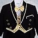 Dressy Daisy Baby Boys' Jacquard Waistcoat 5 Pieces Formal Tuxedo Suit With Tail Baptism Christening Outfit Size 12-18 Months Black Gold
