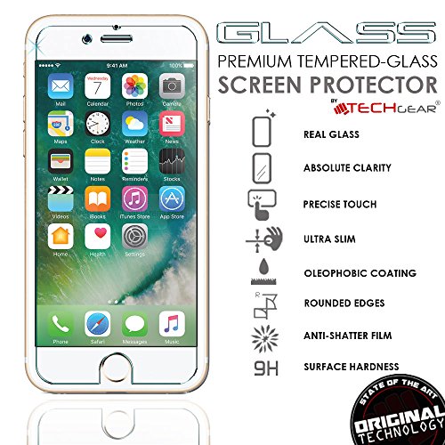 [2 Pack of] TECHGEARÂ® Apple iPhone 8 Plus, iPhone 7 Plus (5.5 Inch) GLASS Edition Genuine Tempered Glass Screen Protector Guard Cover