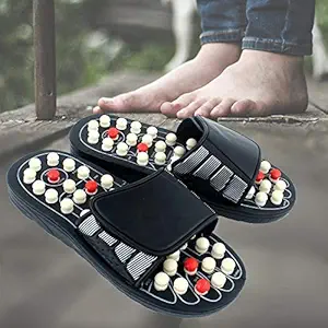 Techworld computers service Natural Leg Foot Massager Yoga Paduka Acupressure and Magnetic Therapy Accu Paduka Slippers for Full Body Blood Circulation Natural Leg Foot Massager Slippers for Men and Women,Black (Free Size)