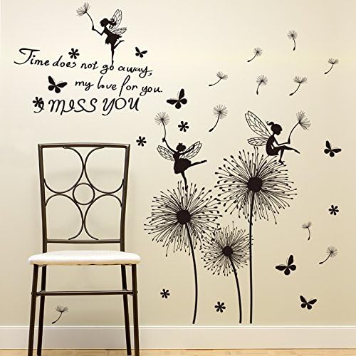 MiniWall Home Removeable Self-adhesive PVC Wall Stickers Wall Mural Children Kids Room Decoration,Flower Elf Girl Wall Sticker 98*70CM