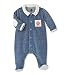 Petit Bateau Baby Boys SARABIE Striped Polo Long Sleeve Onesie, Blue (minéraux/beluga), 3-6 Months (Manufacturer size: 6 mois)