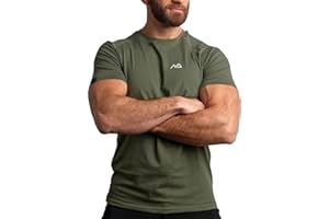 Natural Athlet koszulka fitness dla mężczyzn – długa, szybkoschnąca koszulka sportowa Slim-Fit – trening siłowy i sport