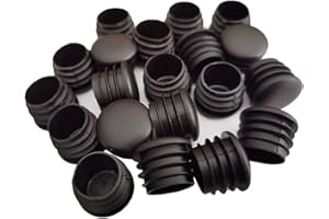 NANAXAGLY Round Plastic Plug, 20 PCS Black Tubing End Cap Plug Chair Glide Round Pipe End Cap Furniture Chair/Leg Pipe Cover Insert (1 Inch)