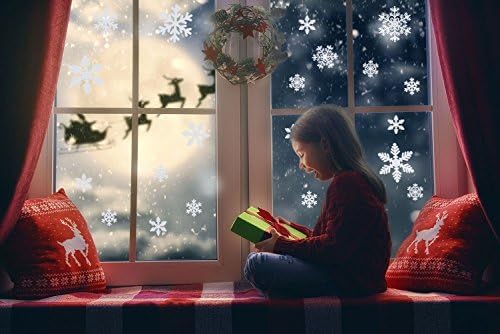 WANTING 2 Sheets 54 PCS Christmas Snowflake Window Stickers Xmas Decoration Gifts Wall Ornaments