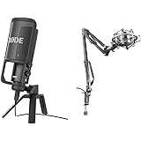 Rode NT-USB Microfono a Condensatore con Filtro Anti-pop e Supporto da Tavolo, Compatibile con iPad, Cavo USB da 6 m, Nero/An