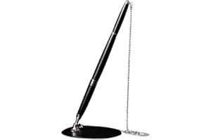 GUMEI Classique Stylo à Bille en métal chaîne sécurisée attaché Base Stand Bureau Bureau comptoir Signature stylos Papeterie Cadeau