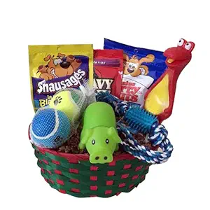 Dog Puppy Gift Box Basket Set Treat Crew Toys Package