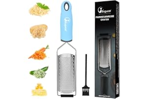 Bugucat Zesteur Râpe à Fromage,Parmesan Râpe en Acier Inoxydable Râpe à Fromage Gingembre Manuelle Zesteur D agrume Rapeuse Cuisine Fromage Good Grips Râpe à Spaetzle Parmesan Rapeuse Legumes Fruits