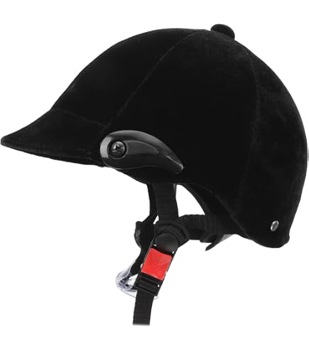 Ancien casque d'équitation équestre anglais velours jeunesse