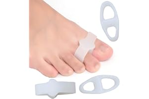 FEIFANSHOP 4 separadores de gel suave de silicona, separadores de dedos para terapia de hallux valgus y prevención de dolores y relajación de los pies, dos dedos de los pies, protección para pelotas, para