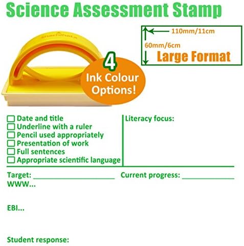 Science Marking, Feedback and Student Response Teacher Stamp - Large 5x11cm (Green Ink)