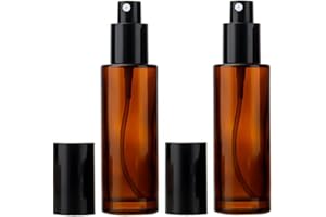 ASTRQLE 2 flaconi spray da 120 ml, in vetro ambrato, ricaricabili, da viaggio, con nebulizzazione fine, contenitori per cosmetici, oli essenziali, profumi, altri liquidi