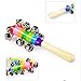 Kingtoys® 10-Bell Jingle Colorful Wooden Shaker Stick Musical Instrument Toy Ring Rattle Toy Education Toy For Baby Infant