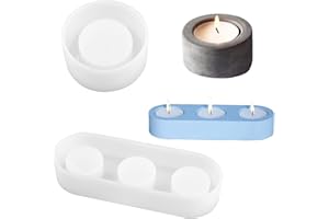 Honatrv Molde Resina para Portavelas, 2 Piezas Molde Silicona Porta Vela DIY Portavelas Moldea, MoldeS de Resina Epoxi para Hacer Candelabros, Ceniceros, Decoración del Hogar