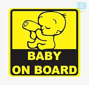 SIGN EVER Baby On Board Car Sticker Sign Decal Vinyl Baby On Board Stickers for Car 10w X 10h cm