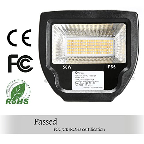 Anten® LED Fluter 50W Außenstrahler Flutlicht Scheinwerfer Baustrahler wasserdicht Neutralweiß - 4