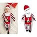Baby Boys Girls Christmas Santa Claus Long Sleeve Romper and Hat Outfit (70(0-6M), Boys)