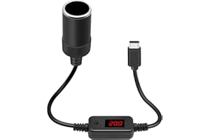 RUIZHI USB C auf Zigarettenanzünder, 40W USB C Stecker auf 12V Auto Zigarettenanzünder Adapter für Auto-Recorder, Streaming-Rückspiegel, Eingangsleistung bestimmt Ausgangsleistung