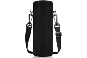 JEYORZY 1pcs Portaborraccia Termica, Custodia Antiscottatura, Tracolla Regolabile, Borsa Tracolla per Bottiglia Neoprene da 1500 ml, Nero