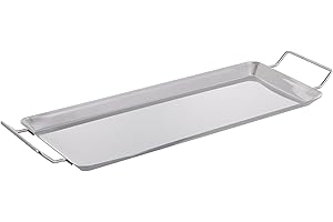 ULTECHNOVO Stainless Steel Bbq Flat Plate Grill Tray 17 Inch Non-Stick Outdoor Barbecue Griddle Pan for Camping Family Gatherings and Tailgating