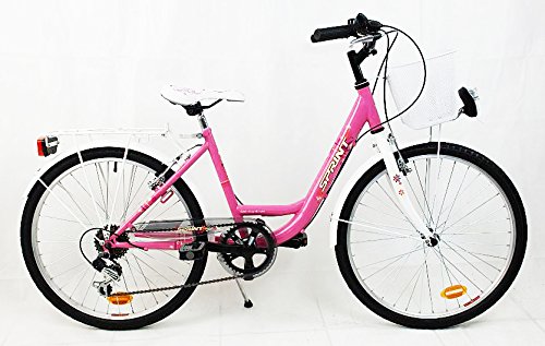 24 Zoll Kinderfahrrad Cityfahrrad Mädchenfahrrad Kinder City Fahrrad Citybike Starlet Pinkweiss 6 Gang SHIMANO mit Korb - 2