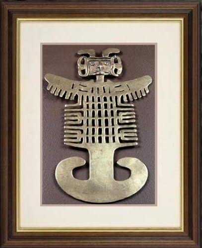 Print of 'Cast gold Pre-Columbian figure pendant, Muisca, Colombia, 1000-1541.' in Black Frame