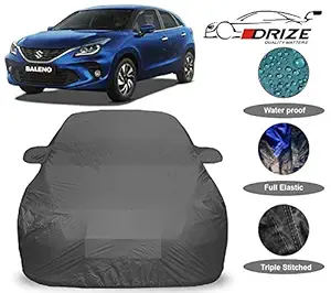 DRIZE Waterproof Triple Stitched Fully Elastic Ultra Surface Body Protection Car Cover for Baleno (Grey).