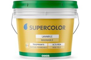 OIKOS SUPERCOLOR Pittura superlavabile per pareti ALTISSIMO PUNTO DI BIANCO Elevata traspirazione SUPERCOPRENTE (LT. 4)