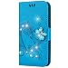 Produktbild Dclbo Hülle für Huawei P30 Lite, Schutzhülle Handyhülle Flip Case Leder Cover Tasche Hülle Glitzer Bling Diamant Strass Luxus Magnet Lederhülle Handytasche für Huawei P30 Lite-Blau