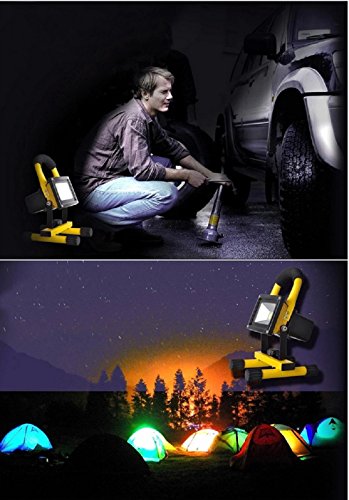 MCTECH® 20W Warmweiß Gelb Handlampe LED AKKU Flutlicht Arbeitsscheinwerfer Beleuchtung laterne IP65 - 8
