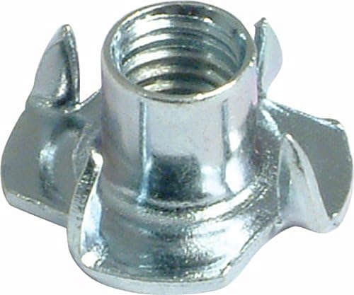 T-Nut M4-M10 For Mounting Thread Fixing Castors or Height Adjusters Under Wooden Bases (Pack of 20) (Internal Thread:M4/External Ø:15mm/Length:7mm, Bright)