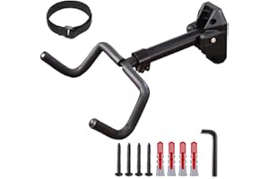 GUOFANG Support mural pour vélo avec angle réglable et distance murale, pliable, pour VTT/vélo de route, rembourrage extra doux (Screw fixation)