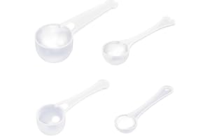 QIANFENG 4 Stück Dosierlöffel,Messlöffel,Messlöffel Gramm,Protein Funnel Dosierhilfe,Pulver Scoop Spoon,Transparent Waschpulver Dosierer,Measuring Waschmittel,aus Dosierloffel Kleiner Portionierer,1g 3g 5g 10g