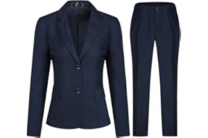 YFFUSHI Tailleur Pantalon Femme Chic Ensemble Slim Fit Veste Bureau Travail Décontracté Blazer Costumes Formelle Deux Boutons