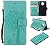 Price comparison product image Moto G6 Plus 2018 Case, Conber Shockproof Leather Wallet Flip Case Cover + [Free Screen Protector], Vintage Emboss Tree and Cat Case for Motorola Moto G6 Plus 2018 - Green