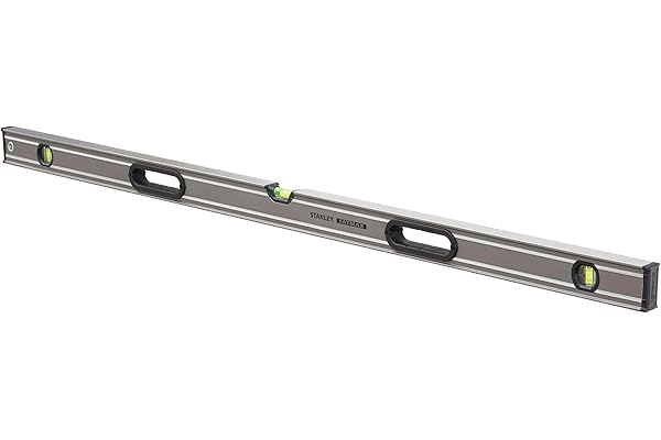 STANLEY Niveau Tubulaire Xl 120 cm - Gamme FATMAX - Corps Aluminium - 3 Fioles Réversibles - Semelle Usinées - Revêtement Anti-Abrasion - Poignée Bi Matière - Précision +/- 0,5 mm - 0-43-648