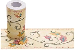 RAILONCH 10CM x 10M Tapete PVC Bordüre Selbstklebend Wandbordüre Klebefolie Küche Fensterbank Folie Tapeten Badezimmer Dekoration Bordüren (F)