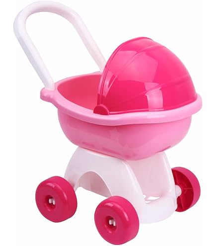 Teorema – Poussette Pour Poupée Rose Pliable – Structure Métal Légère – Dossier Inclinable Et Panier – Ceinture Sécurité
