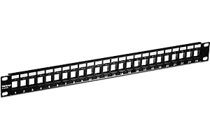 ‎TRENDNET TRENDnet, TC-KP24, 24-Port Blank Keystone 1U Patch Panel, 1U 19" Rackmount Metallgehäuse, Empfohlen mit TC-K25C6 & TC-K50C6 Cat6 Keystone Buchsen (separat erhältlich), Schwarz