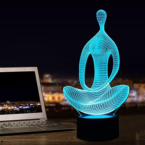 Night Light for Kids, 3D Illusion Bedside Lamp, LED NightLights, Yoga Meditation Multi-Color Changing Smart Touch Table Desk Lamps, Rooms Bedrooms Decorative Lighting, Fun Unique Gifts for Children, Nursery, Students, Teens, Adults