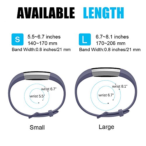 fit-power Neueste Fitbit Alta HR und Alta Band mit Metall Verschluss, Silikon Ersatz für Fitbit Alta HR und Alta (gratis Displayschutzfolie inklusive) - 6
