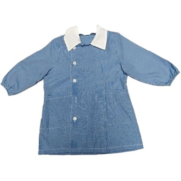 Grembiule Scuola Bimba Asilo Con Bottoni - Bianco E Rosa, Modello 743 (Taglia 45)